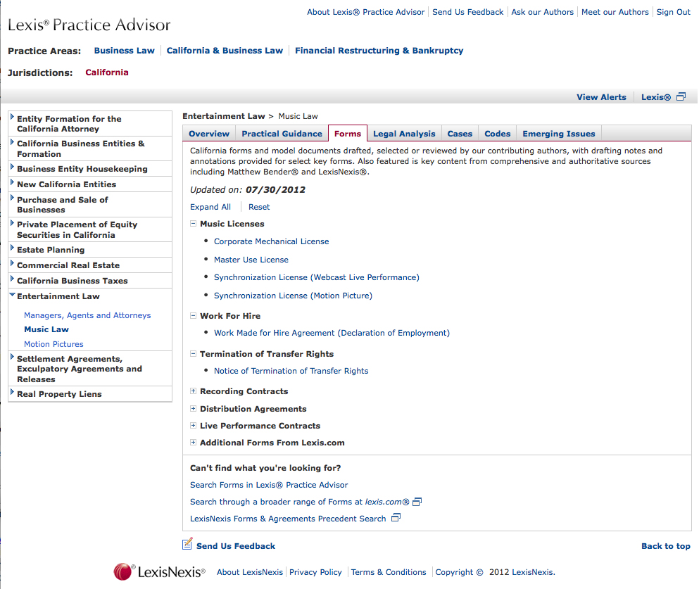 Lexis Practice Advisor Adds California Module Addressing Jurisdictionspecific Transactional